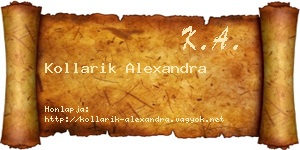 Kollarik Alexandra névjegykártya