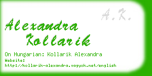 alexandra kollarik business card